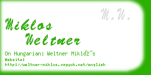 miklos weltner business card